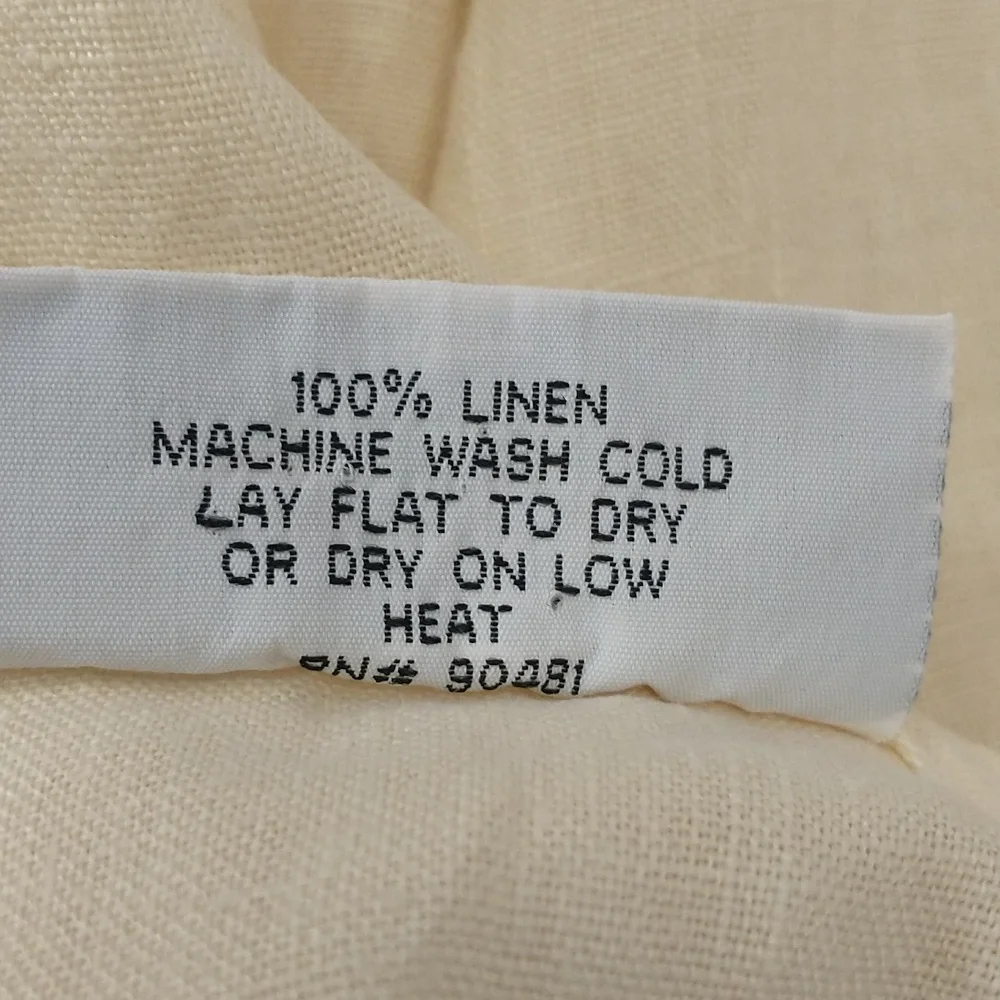 Pale Yellow 100% Linen Maxi Shift Pastel Summer Natural SeeMeasurements USA made - Picture 6 of 8